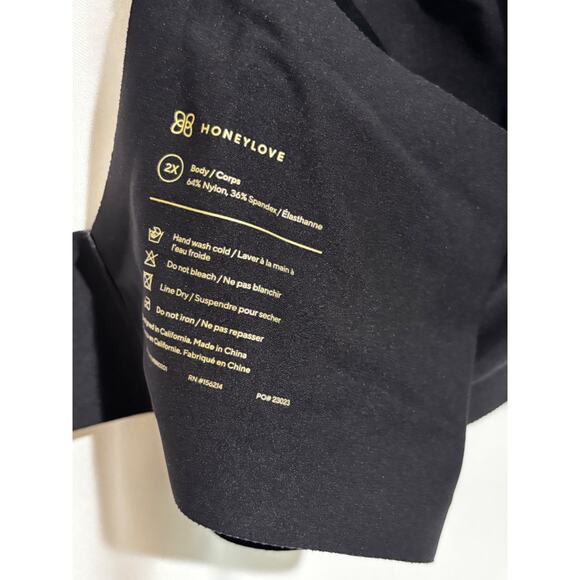 HONEYLOVE Bra Women Sz 2X Black Velour Combo Crossover Wire Free Removable Pads - Picture 5 of 8